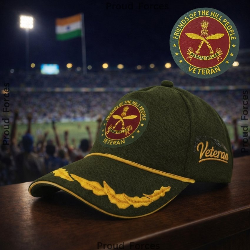 Assam Rifles (AR) Officers’ Veteran Baseball Cap (Olive Green Color) -Premium Quality