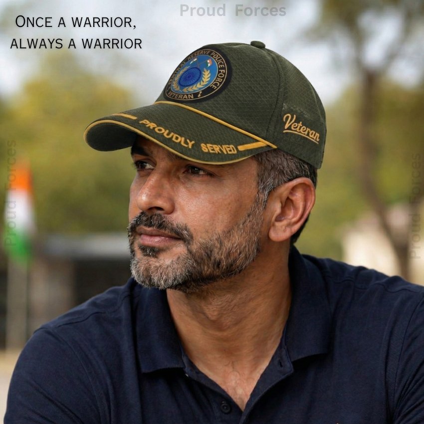 CRPF Proudly (Olive Green Color) Baseball Cap for Veterans - Premium Quality