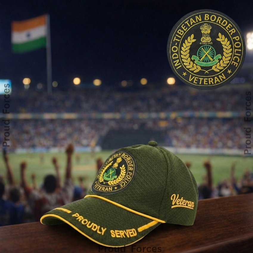 ITBP Proudly Veteran Baseball Cap (Olive Green Color) - Premium Quality