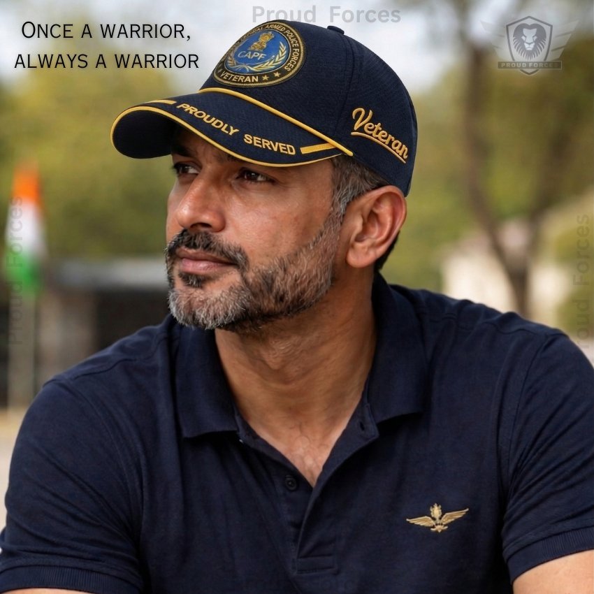 CAPF Proudly Served Blue Baseball Cap for Veterans - Premium Quality