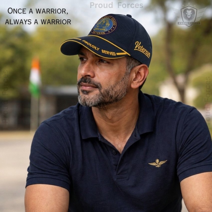Indian coast guard  Proudly Veteran Baseball Cap (Blue Color) -Premium Quality