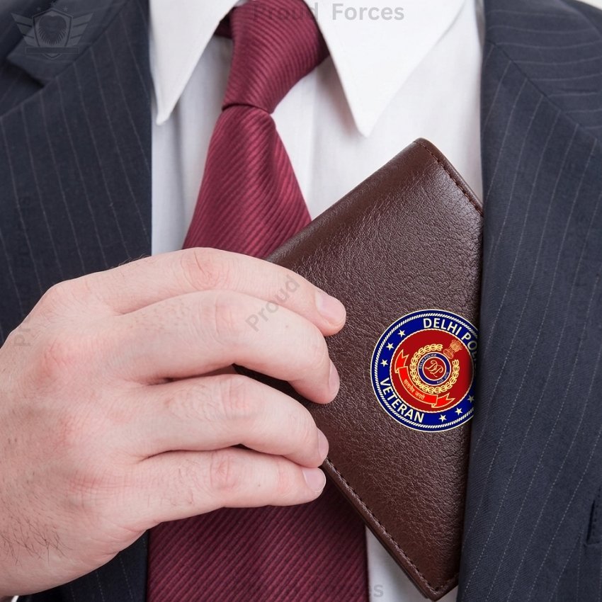 Delhi Police Veteran Brown Leather Wallet for Men (Premium Classic Edition)