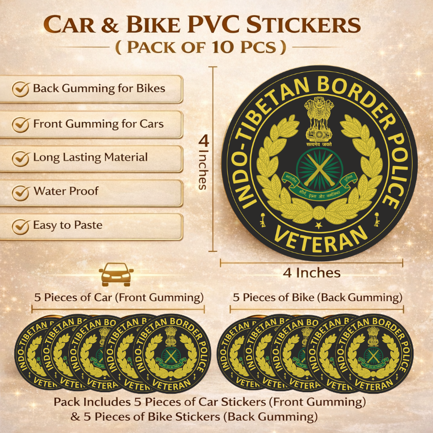ITBP Officer Veteran Cap & Sticker Combo