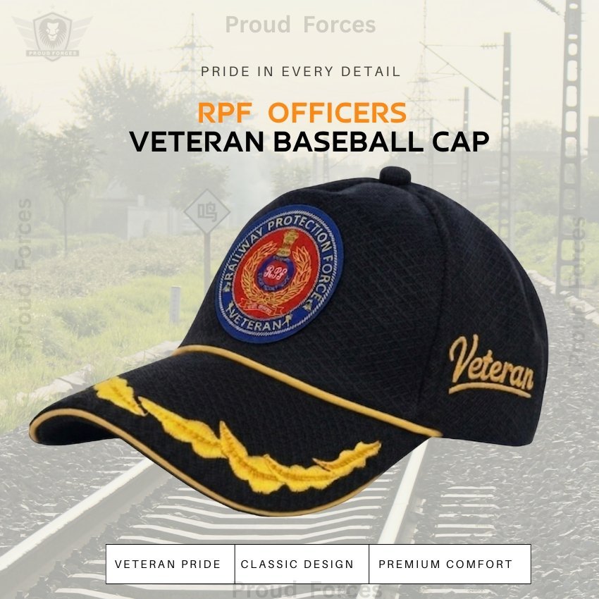 RPF Officers’ Veteran Baseball Cap (Black Color) - Premium Quality