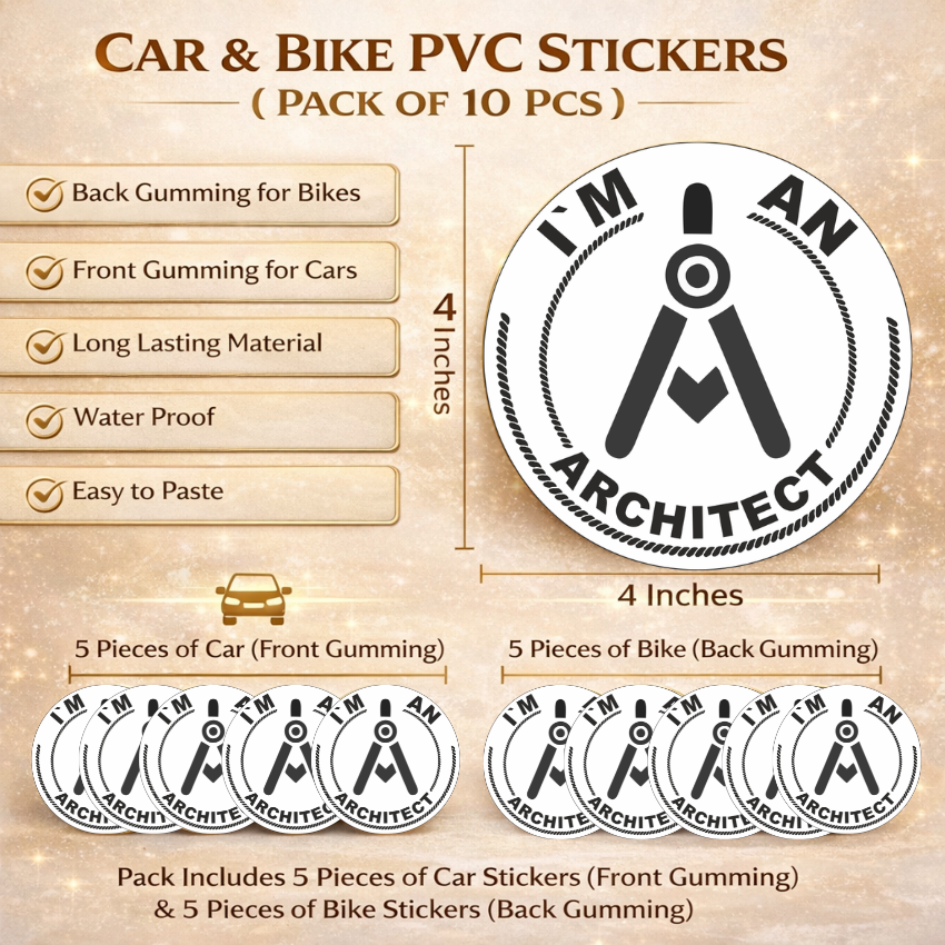 Premium Quality Architect Car & Bike Stickers