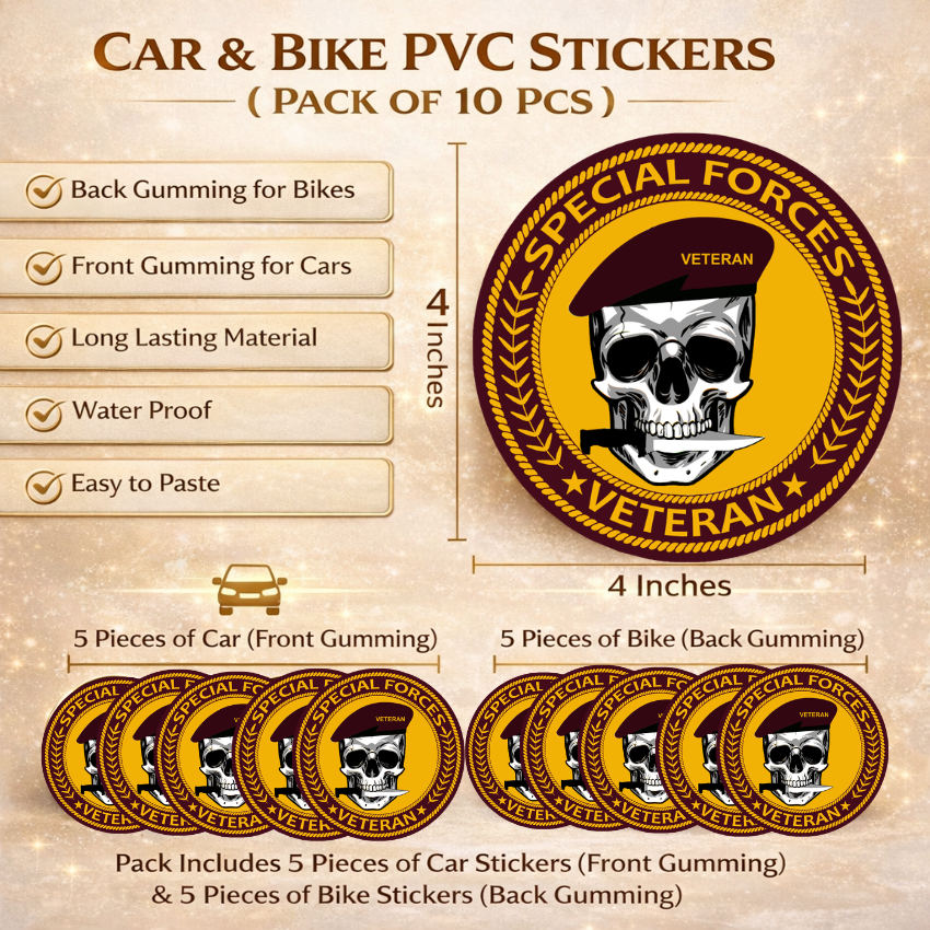 Premium Quality Special Forces Veteran Car & Bike Stickers