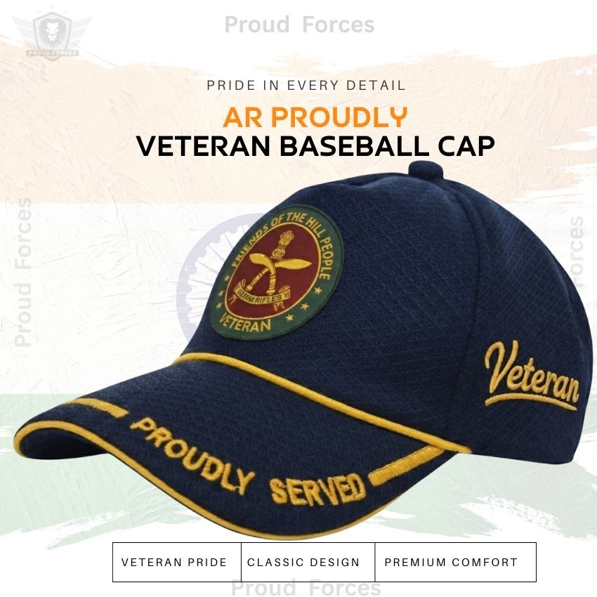 AR Proudly Veteran Baseball Cap (Blue Color) - Premium Quality