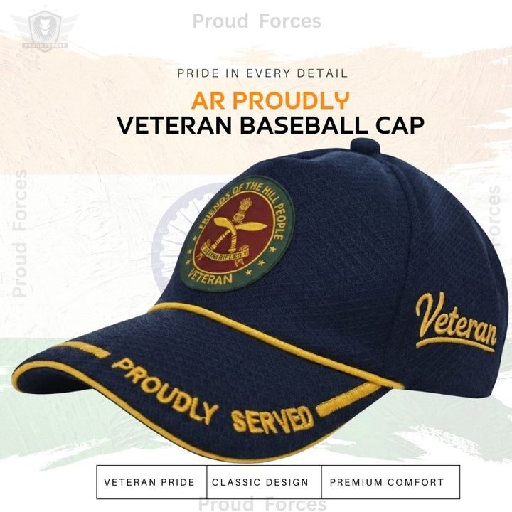 AR Proudly Veteran Baseball Cap (Blue Color) - Premium Quality