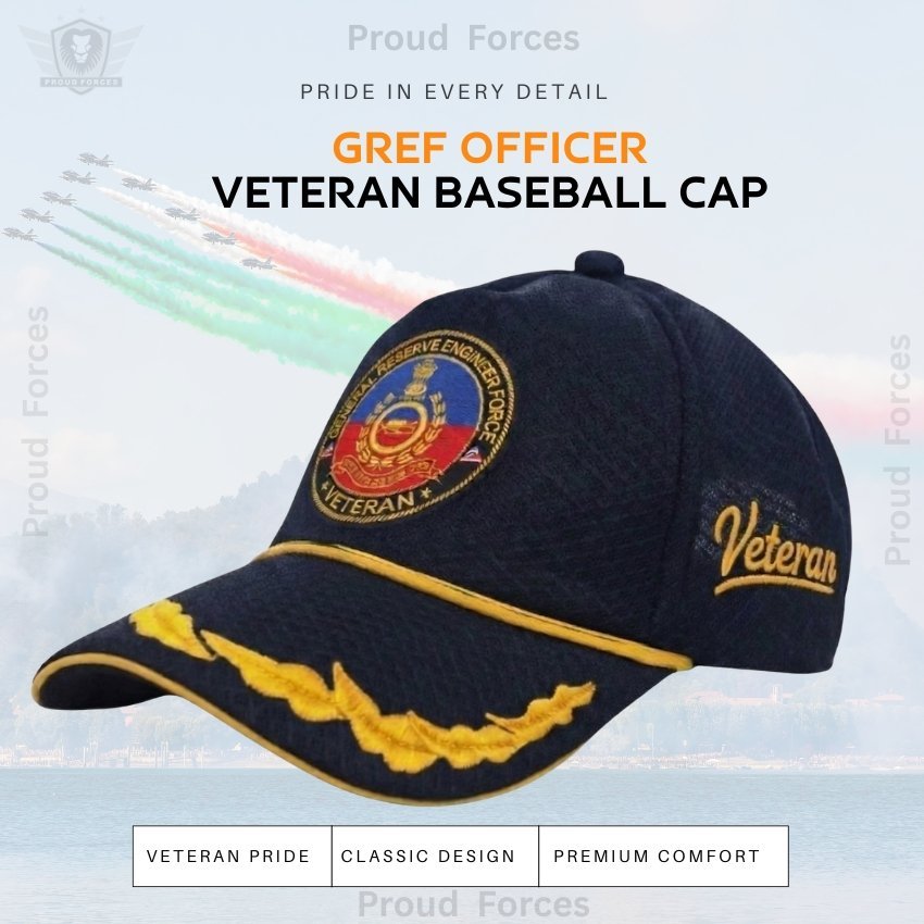 GREF Officers’ Veteran Baseball Cap (Blue Color) - Premium Quality