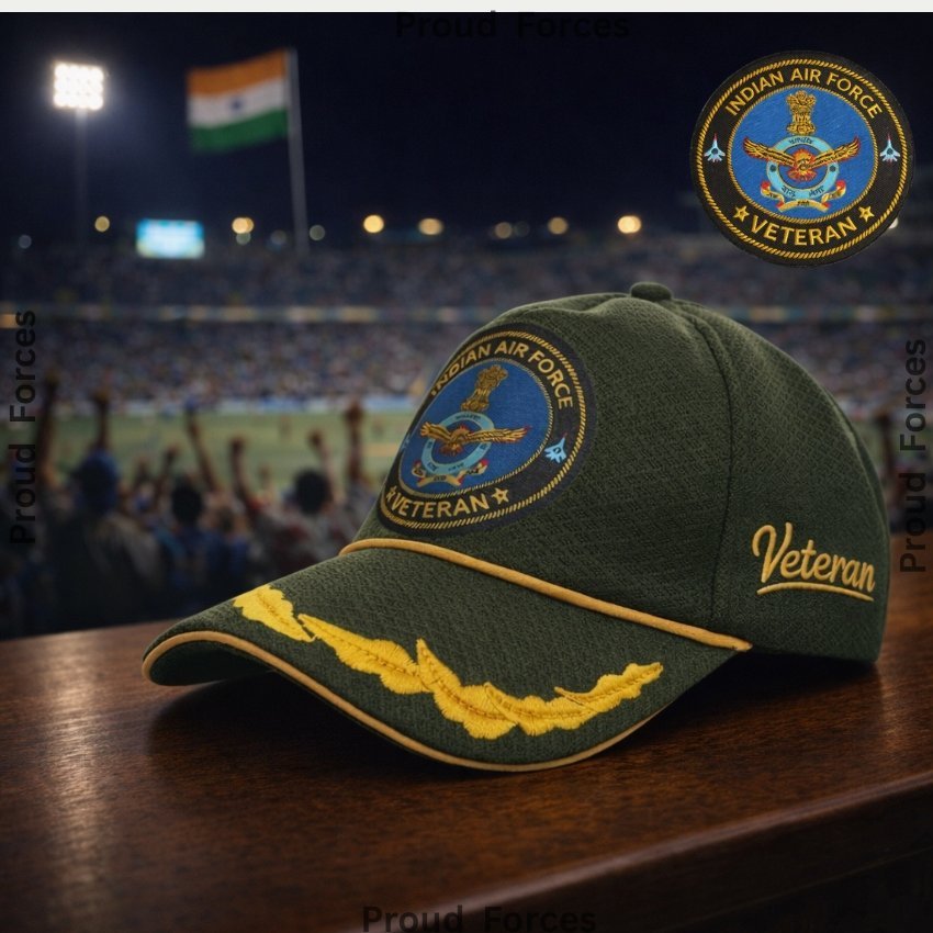 Indian Air Force Officers’ Veteran Baseball Cap (Olive Green Color) - Premium Quality
