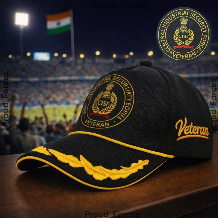 CISF Officers’ Veteran Baseball Cap (Black Color) - Premium Quality