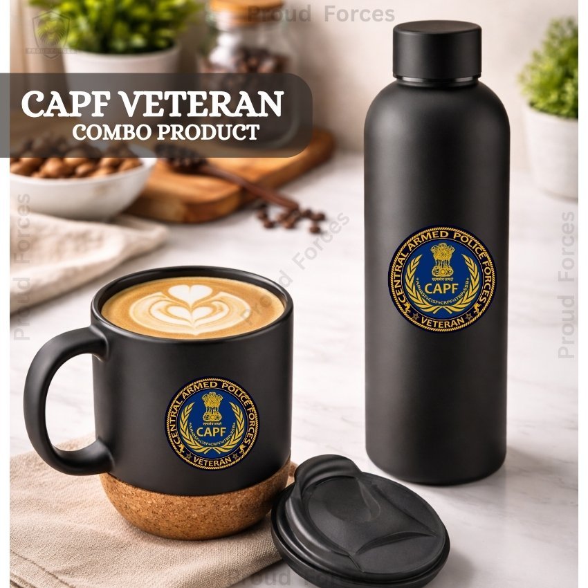 CAPF Veteran Matte Finish Bottle & Coffee Mug Combo Set