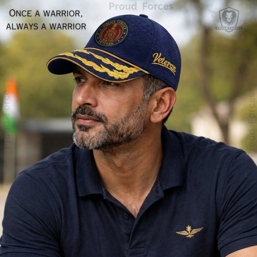 Police Service Flag Officers’ Veteran Baseball Cap (Blue Color) - Premium Quality