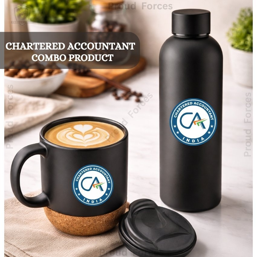 Chartered Accountant (CA) Matte Finish Bottle & Coffee Mug Combo Set