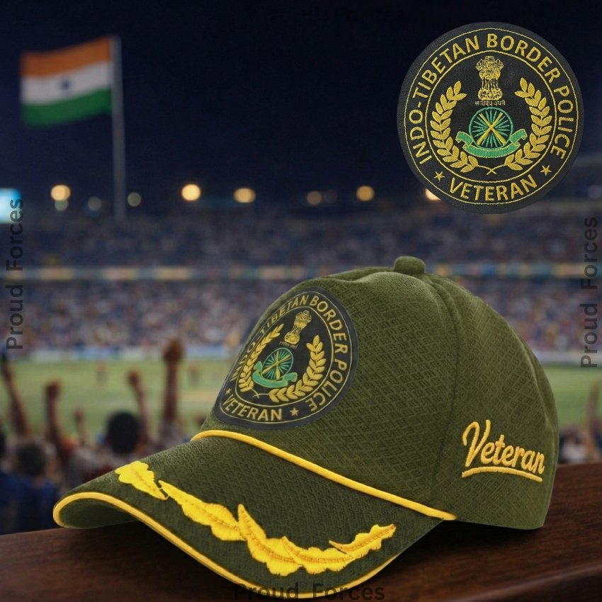 ITBP Officers’ Veteran Baseball Cap (Olive Green Color) - Premium Quality
