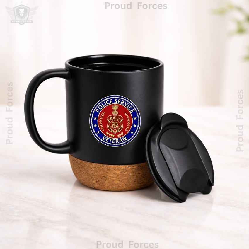 Police Service Veteran Matte Finish Coffee Mug with Cork Base
