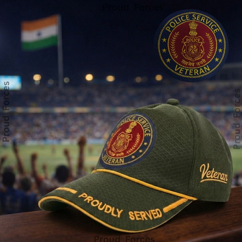 Police Service Proudly (Olive Green Color) Baseball Cap for Veterans - Premium Quality