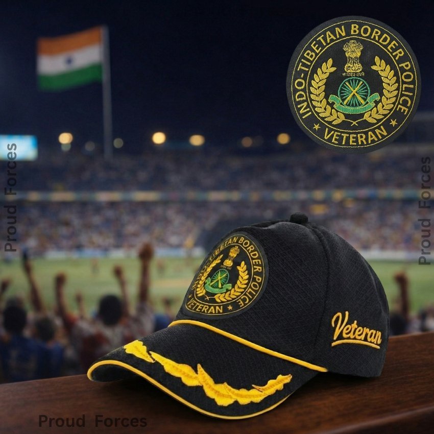 ITBP Officers’ Veteran Baseball Cap (Black Color) - Premium Quality