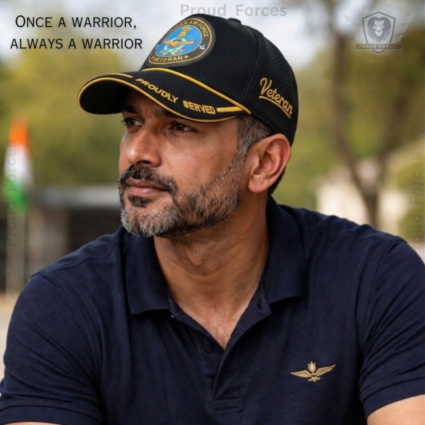 Indian Airforce Proudly Baseball Cap for Veterans(Black Color)- Premium Quality