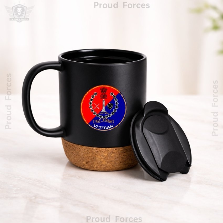Rajasthan Police Veteran Matte Finish Coffee Mug with Cork Base