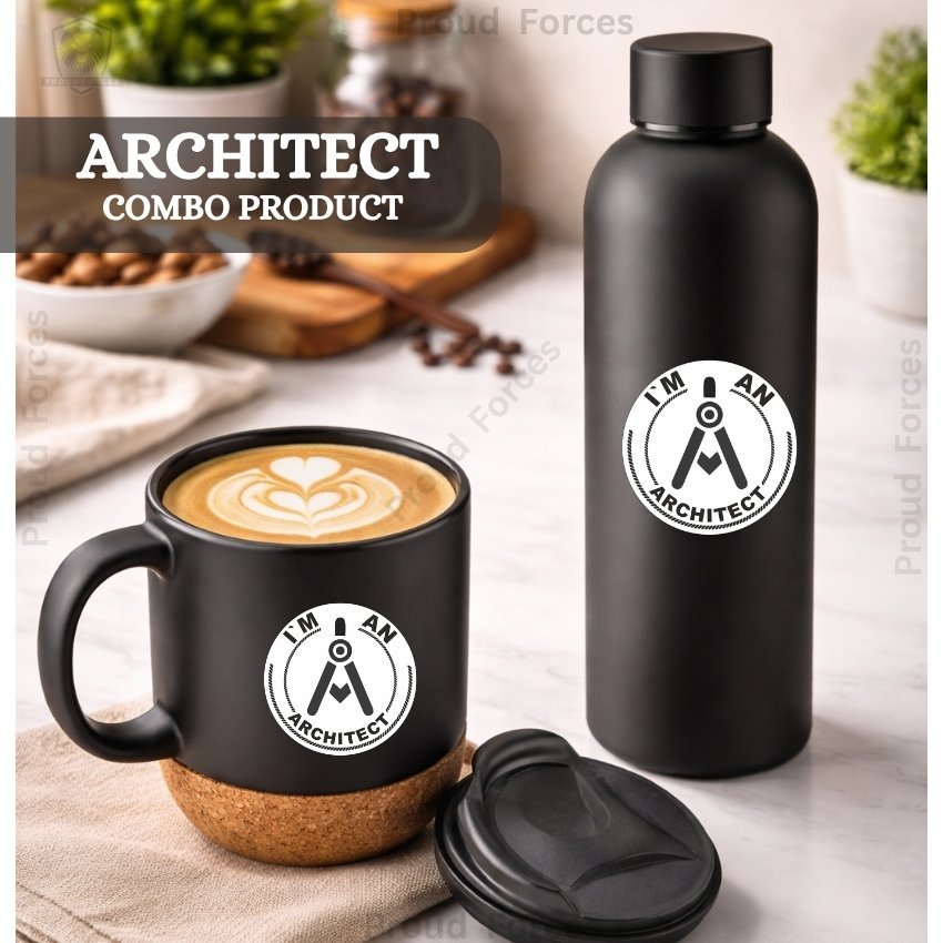 Architect Matte Finish Bottle & Coffee Mug Combo Set