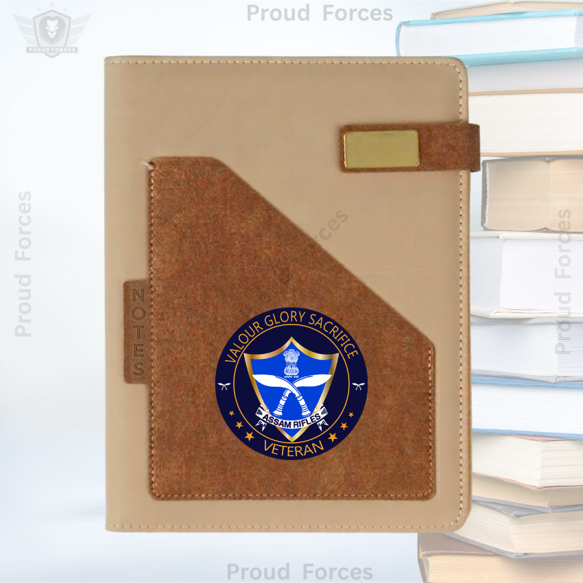 Assam Rifles Veteran Office Notebook with Phone & Pen Holder