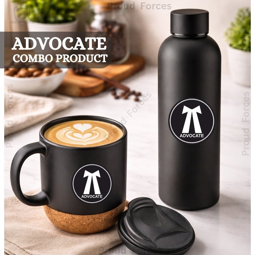 Advocate Matte Finish Bottle & Coffee Mug Combo Set