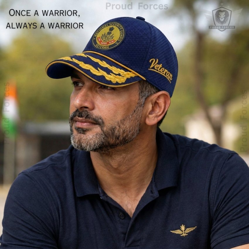 NSG Flag Officers’ Veteran Baseball Cap (Blue Color) - Premium Quality