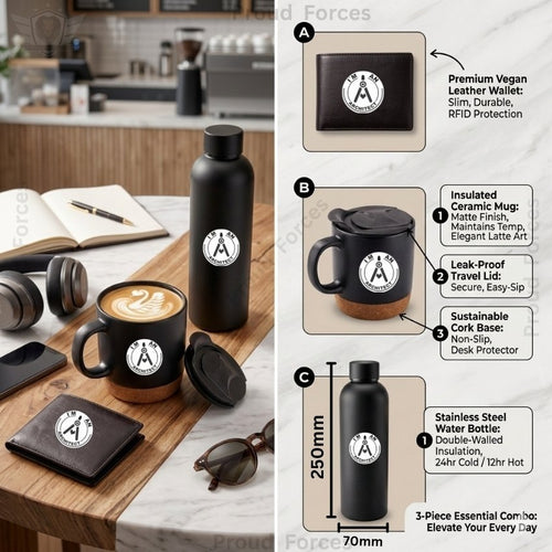 Architect Premium Combo Pack of 3 – Bottle, Coffee Mug & Leather Wallet