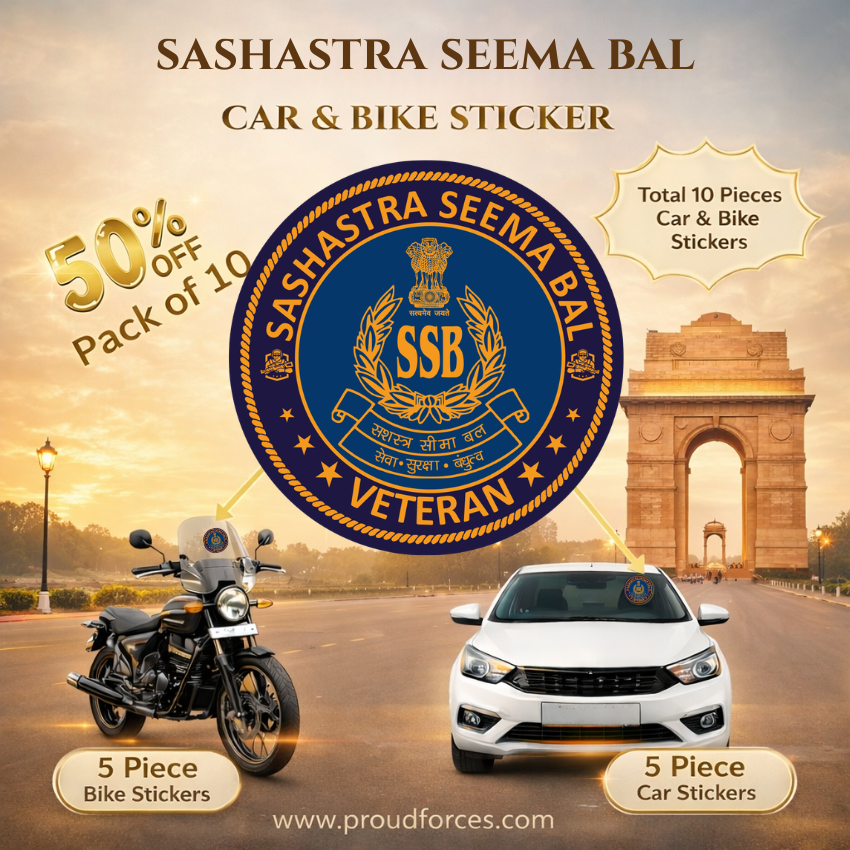 Premium Quality SASHASTRA SEEMA BAL (SSB) Veteran Car & Bike Stickers