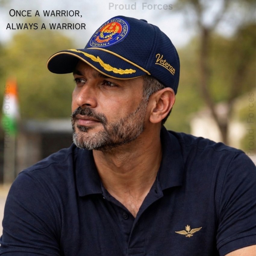 BSF  Officers’(Blue Color) Baseball Cap for Veterans- Premium Quality