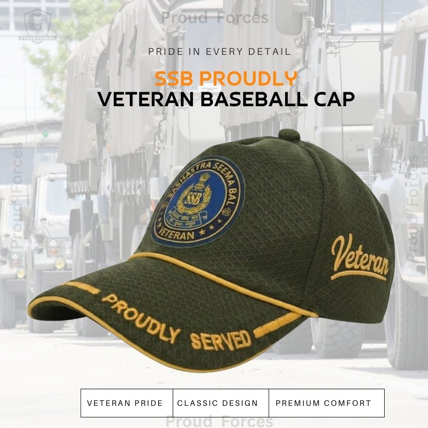 SSB Proudly Veteran Baseball Cap (Olive Green Color)-Premium Quality