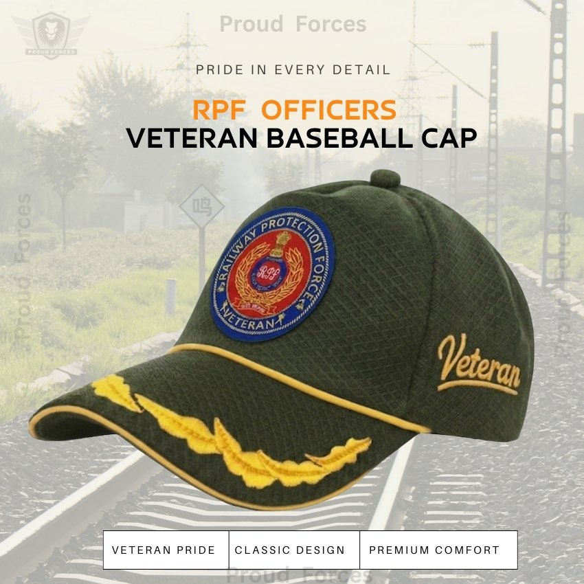 RPF Officers’ Veteran Baseball Cap (Olive Green Color)- Premium Quality