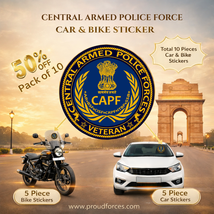 CAPF Officer Veteran Cap & Sticker Combo