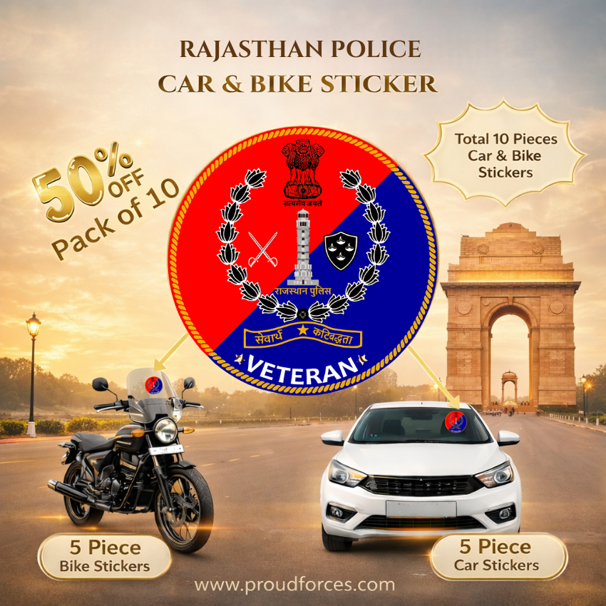 Premium Quality Rajasthan Police Veteran Car & Bike Stickers