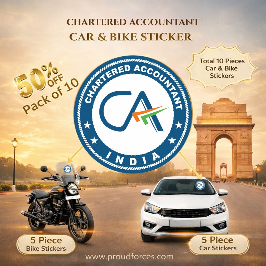 Premium Quality Chartered Accountant (CA) Car & Bike Stickers