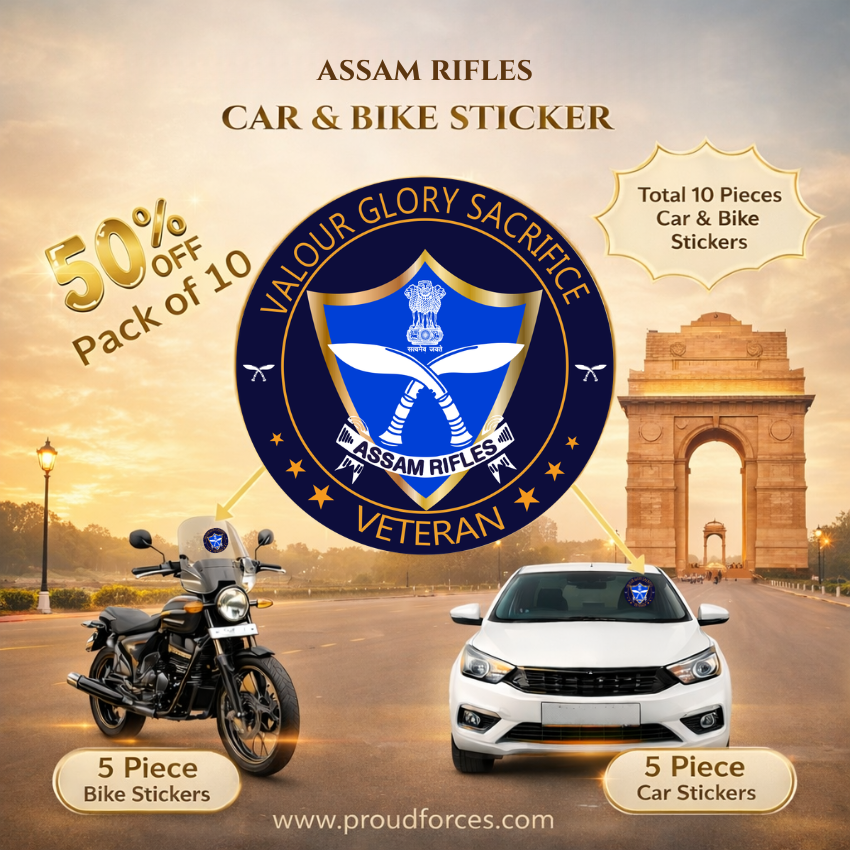 Assam Refles Officer Veteran Cap & Sticker Combo