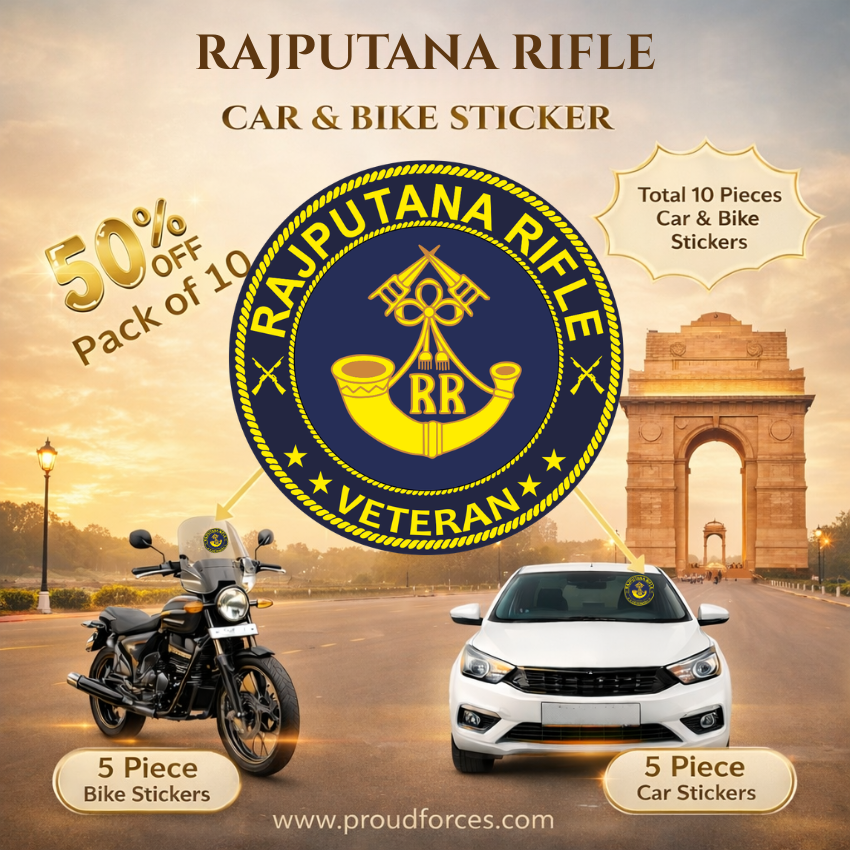 Premium Quality Rajputana Rifles Veteran Car & Bike Stickers