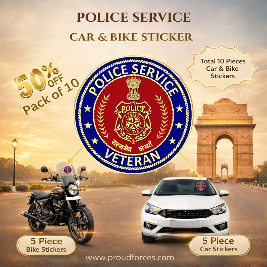 Premium Quality Police Service Veteran Car & Bike Stickers