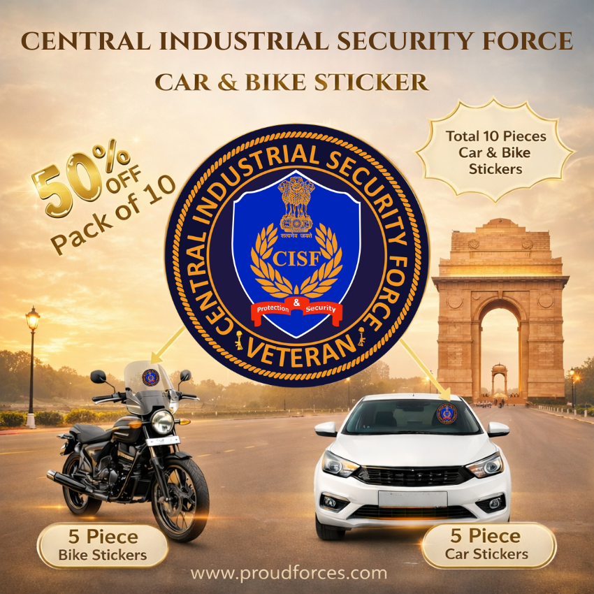 CISF Officer Veteran Cap & Sticker Combo