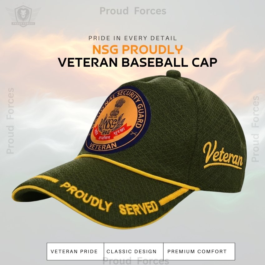 National Security Guard Proudly Veteran Baseball Cap (Olive Green Color) - Premium Quality
