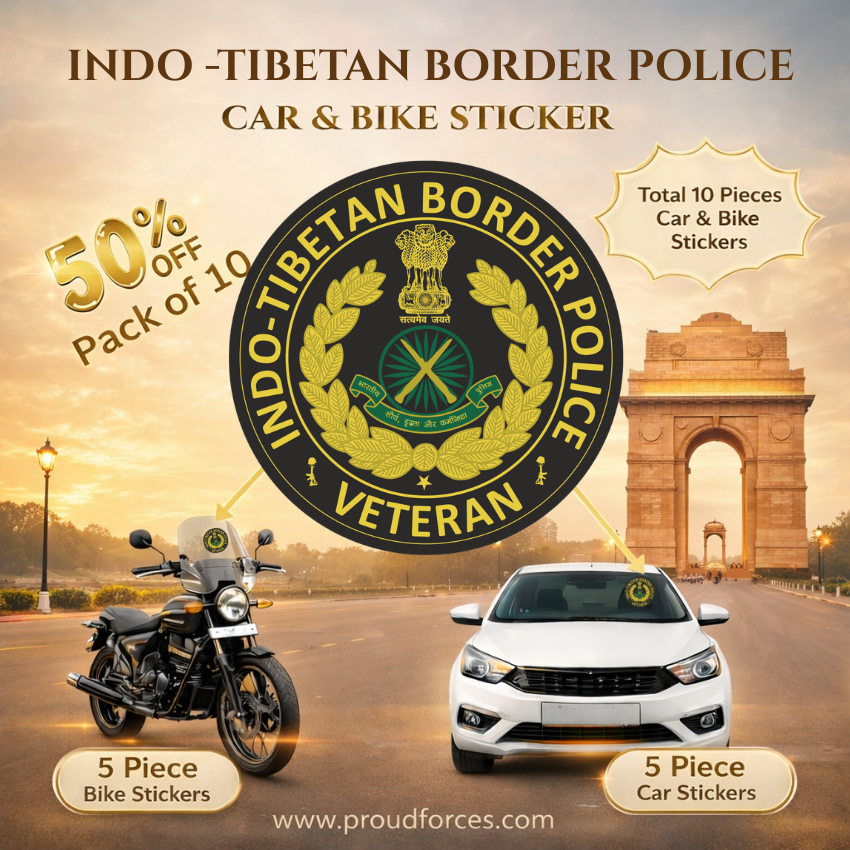 Premium Quality Indo-Tibetan Border Police (ITBP) Veteran Car & Bike Stickers