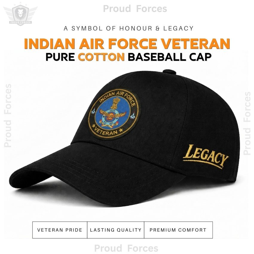 Indian Air Force Veteran Pure Cotton Cap