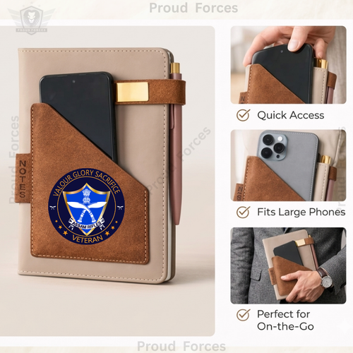 Assam Rifles Veteran Office Notebook with Phone & Pen Holder