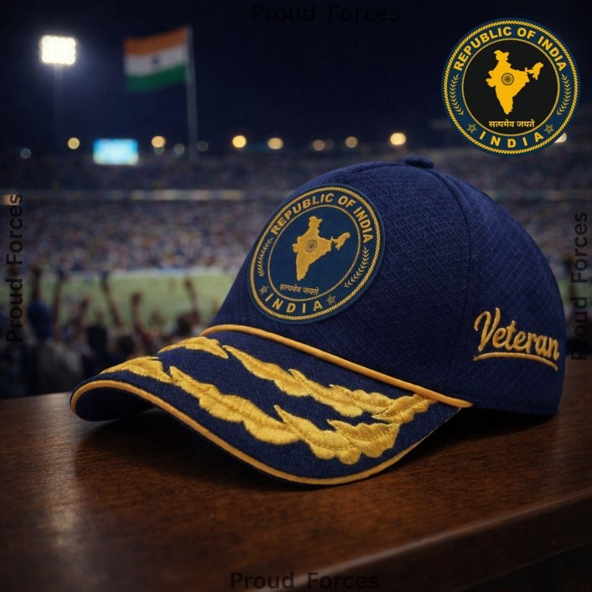 Republic of India Flag Officers’ Veteran Baseball Cap (Blue Color) -Premium Quality