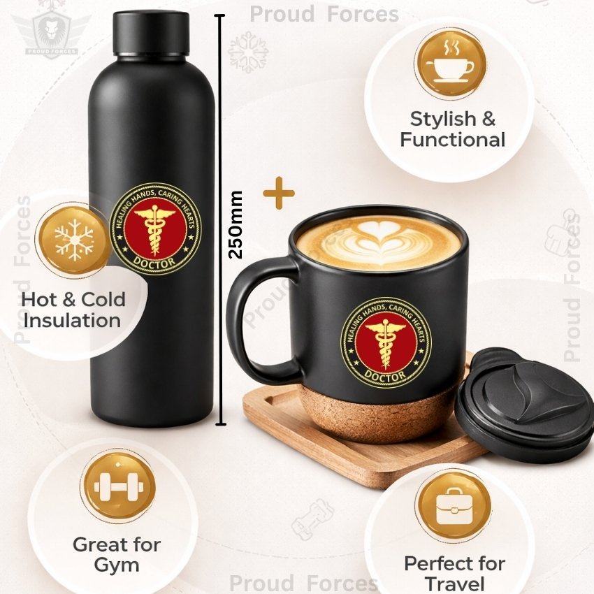 Doctor Matte Finish Bottle & Coffee Mug Combo Set