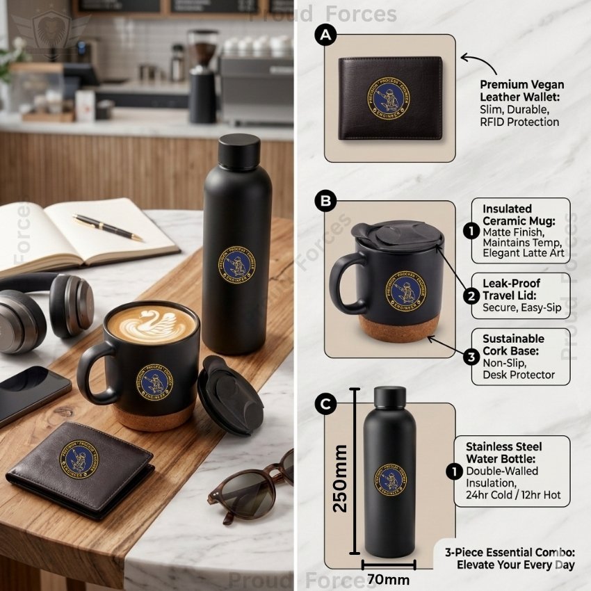 Engineer Premium Combo Pack of 3 – Bottle, Coffee Mug & Leather Wallet