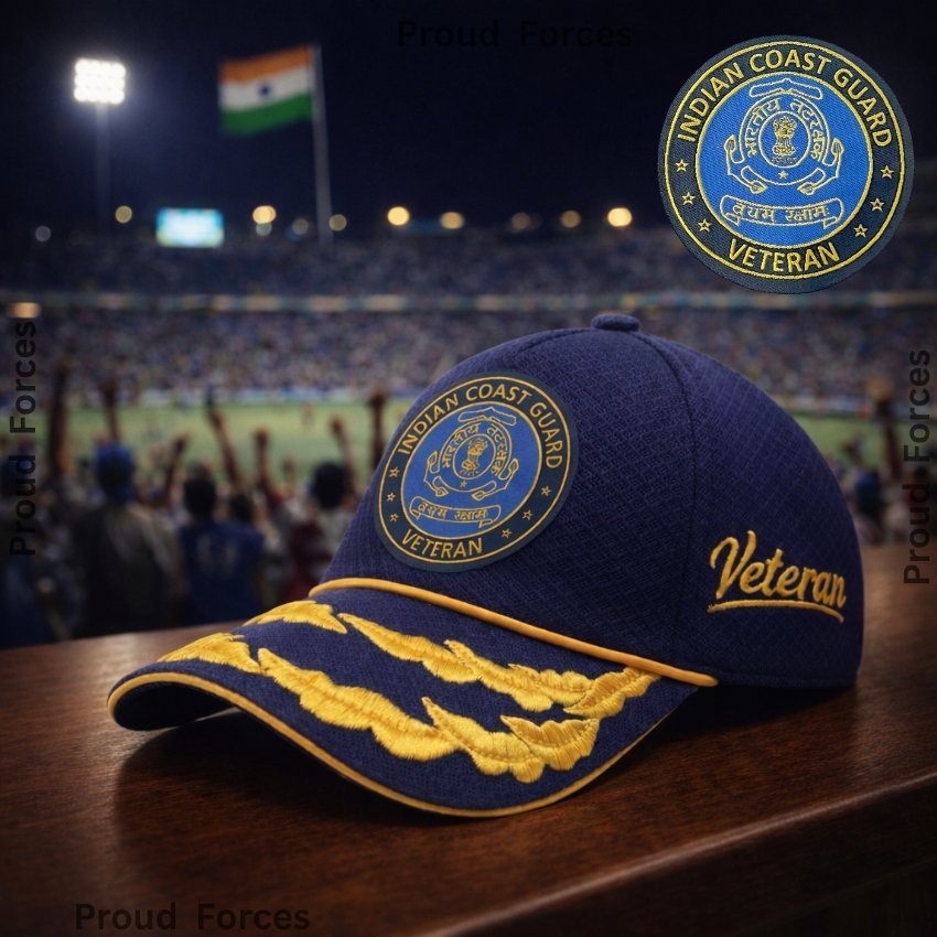 ICG Flag Officers’ Veteran Baseball Cap (Blue Color) - Premium Quality