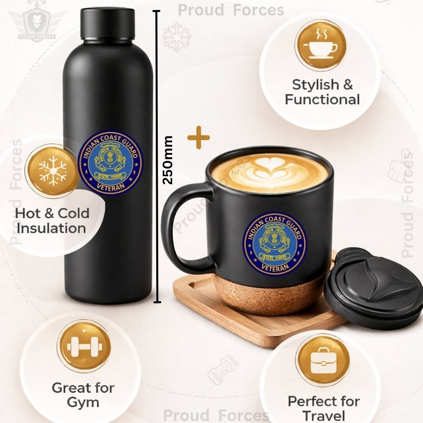 ICG Veteran Matte Finish Bottle & Coffee Mug Combo Set