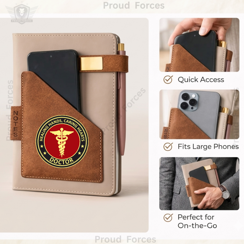 Doctor Office Notebook with Phone & Pen Holder